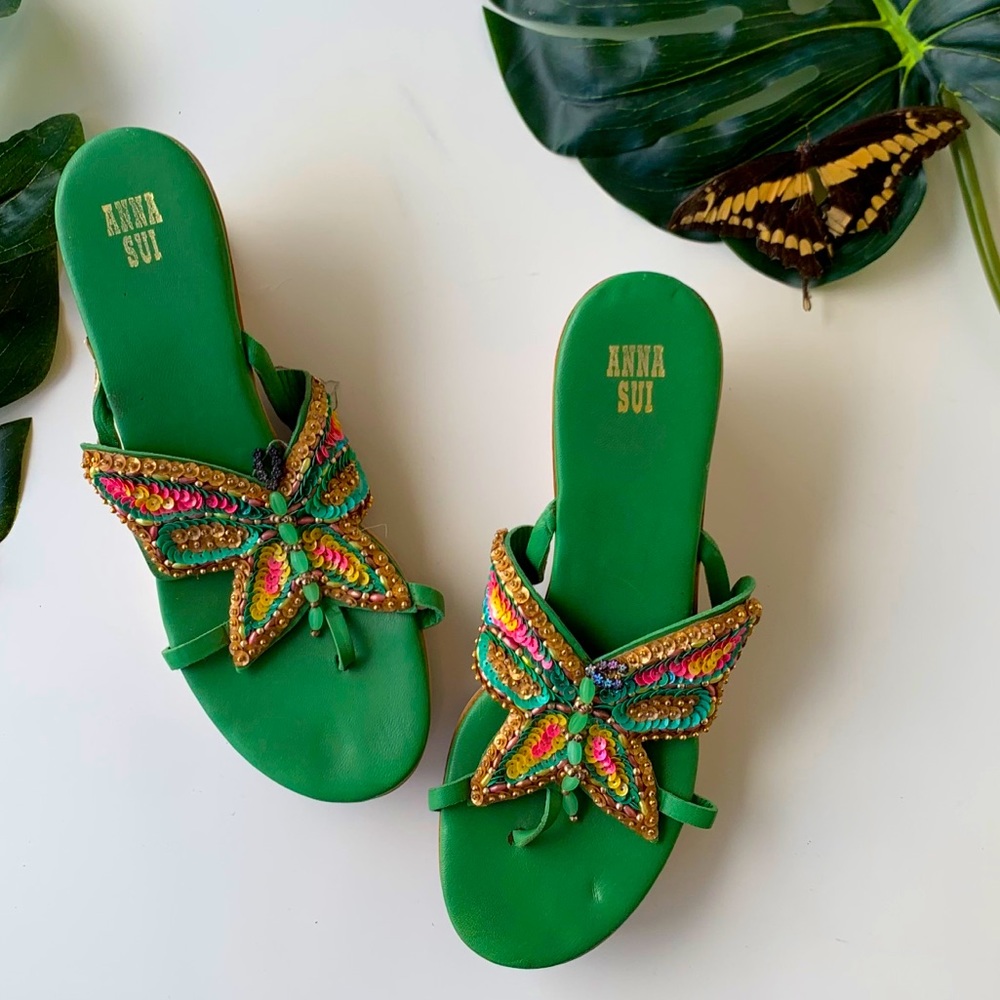 Vintage Anna sui 7 Butterfly Sandals !!